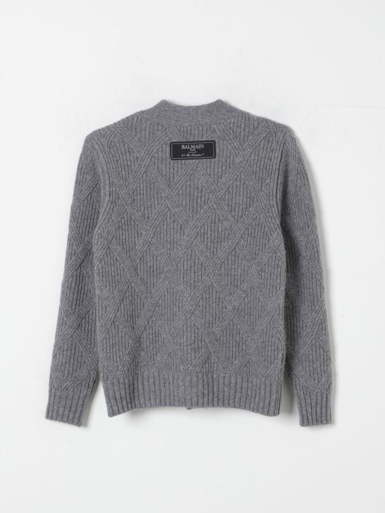 25FW [키즈] 발망 가디건 BV9P90Z2418 806 Grey - BALMAIN