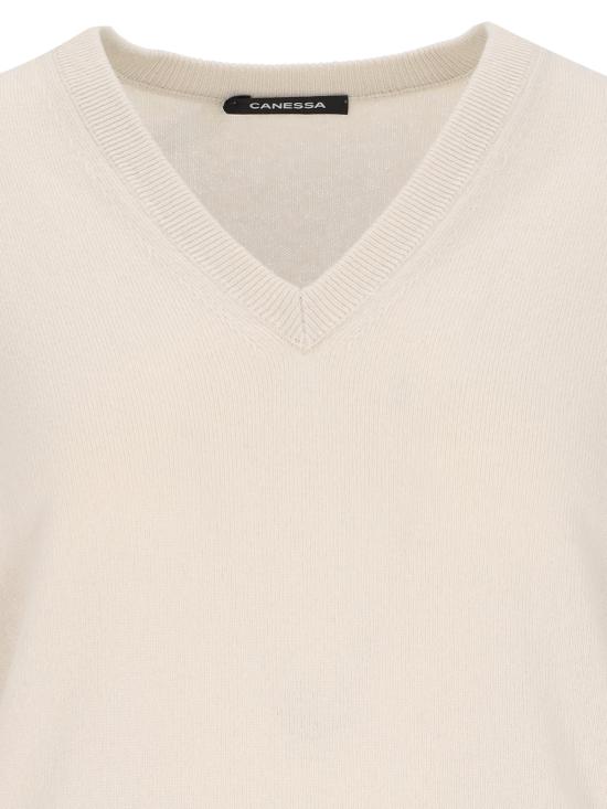  카네사 스웨터 NWKV008 FK0001 013 White - CANESSA