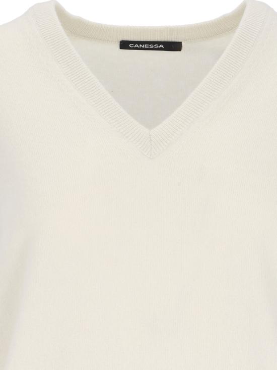  카네사 스웨터 NWKV008 FK0001 012 White - CANESSA
