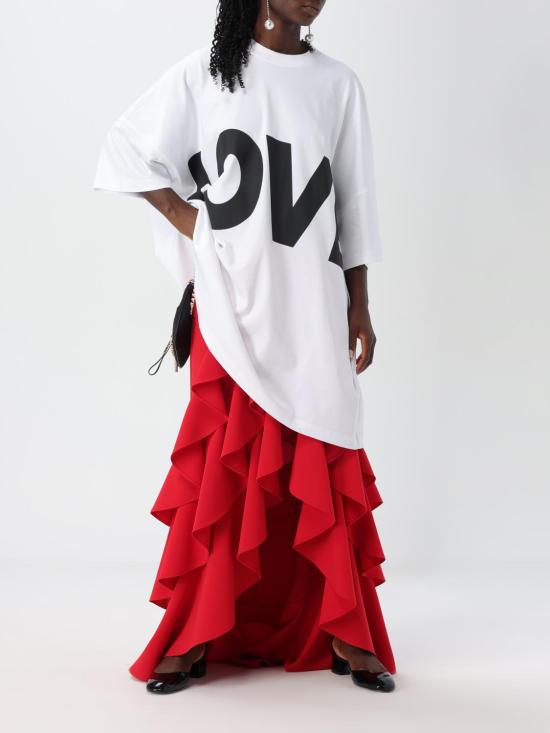 24FW 모스키노 숏 원피스 04085442 1001 White - MOSCHINO