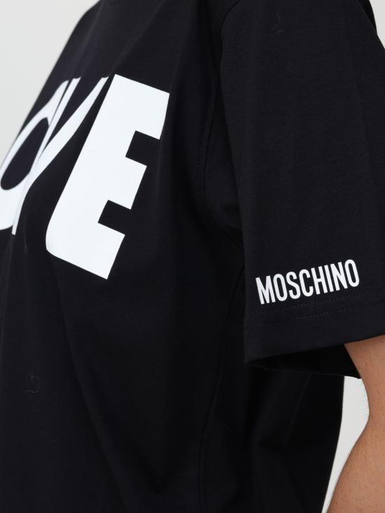 24FW 모스키노 반팔 티셔츠 07065441 1555 Black - MOSCHINO