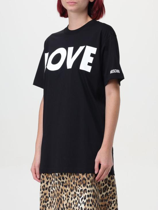 24FW 모스키노 반팔 티셔츠 07065441 1555 Black - MOSCHINO