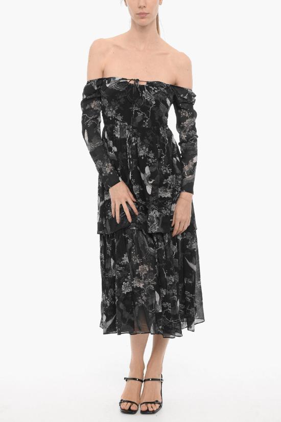  올세인츠 롱 원피스 DEVYN PEGGY WD099Z BLACK Black - ALLSAINTS