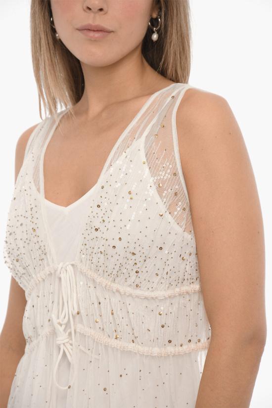  올세인츠 롱 원피스 ROBYN WD367Y OFF WHITE Beige - ALLSAINTS