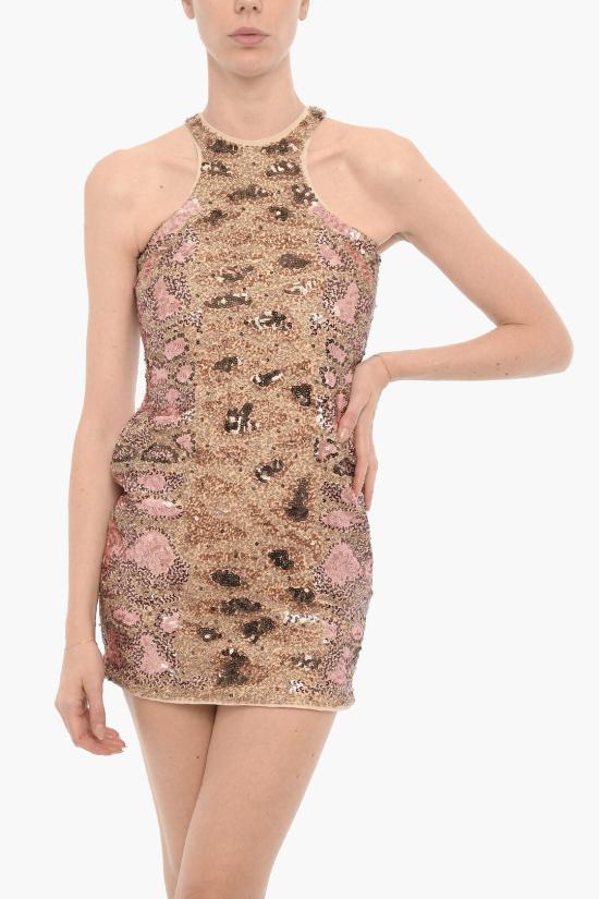  올세인츠 숏 원피스 NORMA WD166Z GOLDEN BROWN Pink - ALLSAINTS