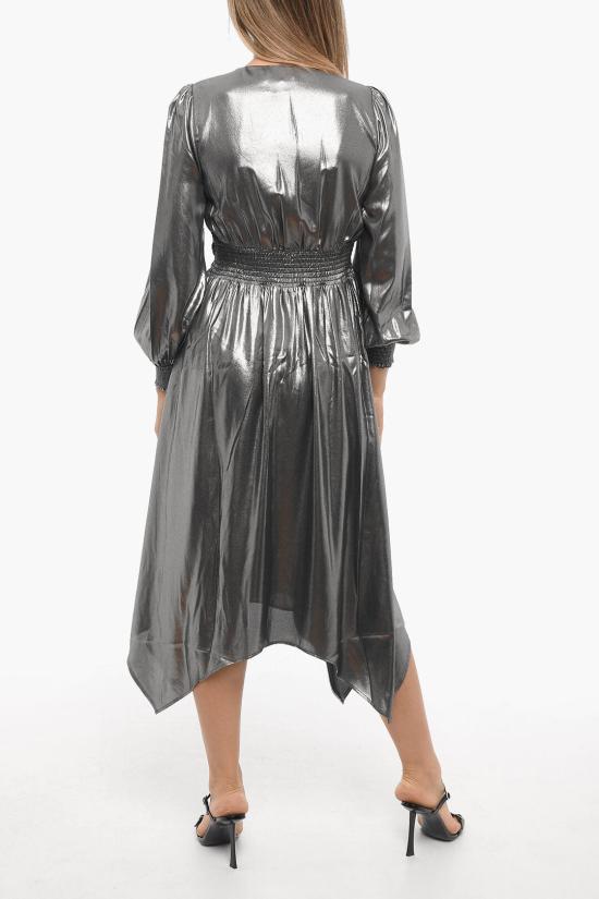  올세인츠 미디 원피스 ESTELLE WD169Z GUNMETAL GREY Silver - ALLSAINTS