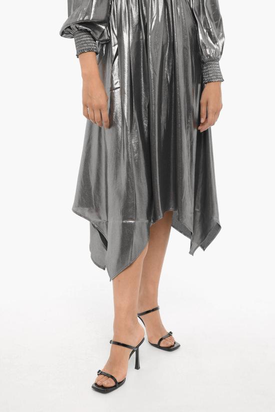  올세인츠 미디 원피스 ESTELLE WD169Z GUNMETAL GREY Silver - ALLSAINTS
