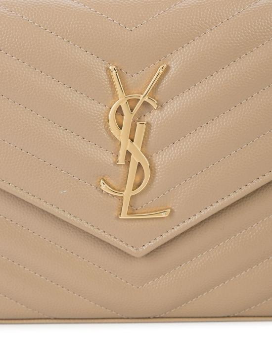 26FW 생로랑 레더 카산드라 체인 월렛 377828BOW01 2721 NUDE NEUTRALS - SAINT LAURENT