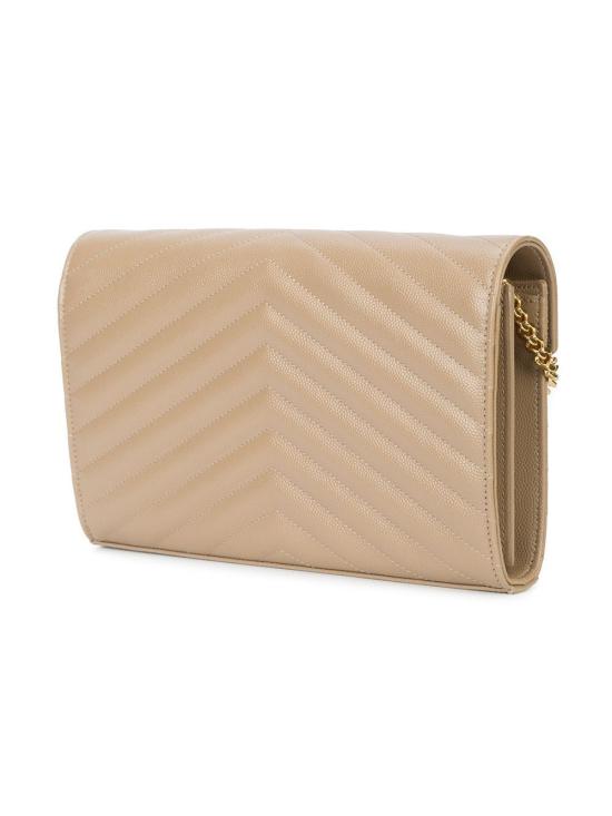 26FW 생로랑 레더 카산드라 체인 월렛 377828BOW01 2721 NUDE NEUTRALS - SAINT LAURENT