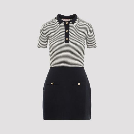  발렌티노 가라바니 숏 원피스 5B3KD12K8MK 7CL AVORIO NAVY ORO MULTICOLOUR - VALENTINO GARAVANI