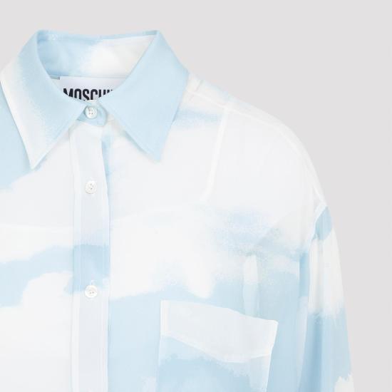 24FW 모스키노 셔츠 242D0201 5456 1294 AZZURRO BLUE - MOSCHINO
