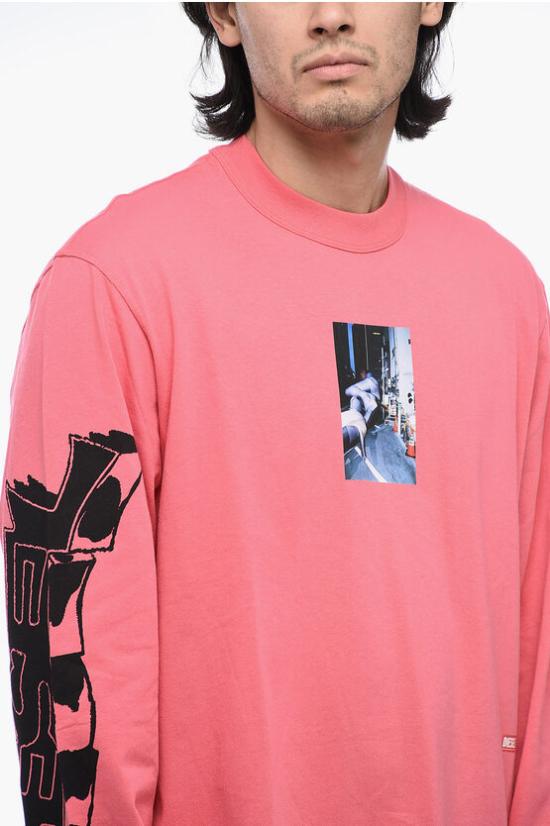  디젤 긴팔 티셔츠 A03590 0BEAF 3CX Pink - DIESEL