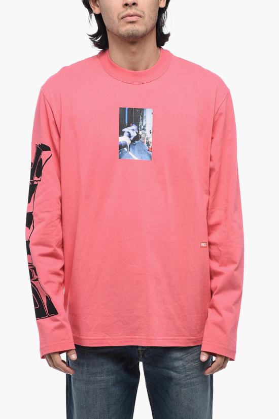  디젤 긴팔 티셔츠 A03590 0BEAF 3CX Pink