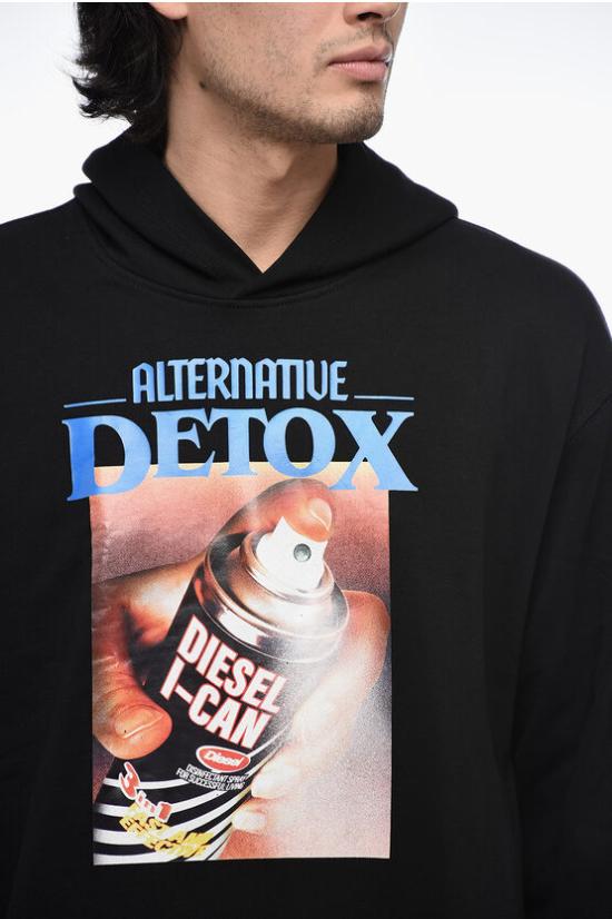  디젤 후드 티셔츠 A08642 0JFAV 9XX Black - DIESEL