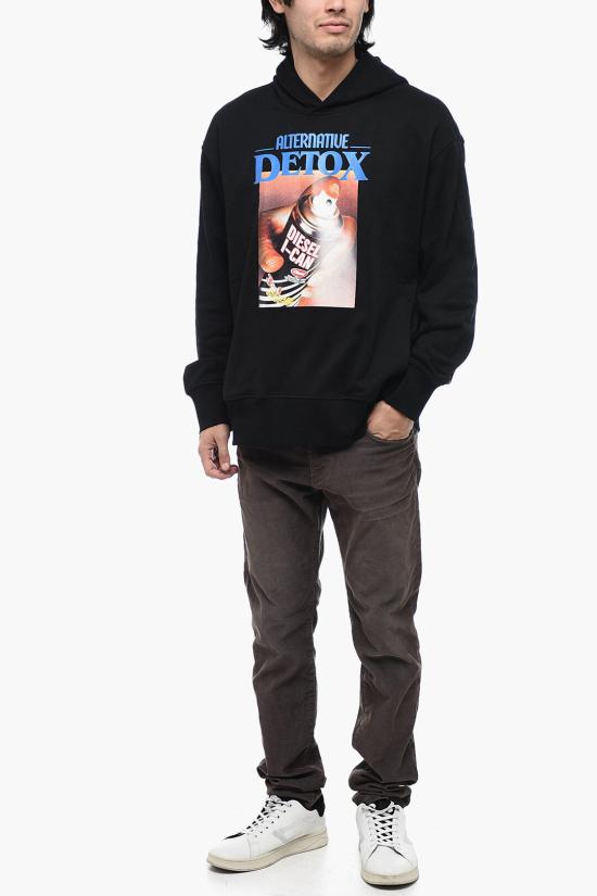  디젤 후드 티셔츠 A08642 0JFAV 9XX Black - DIESEL