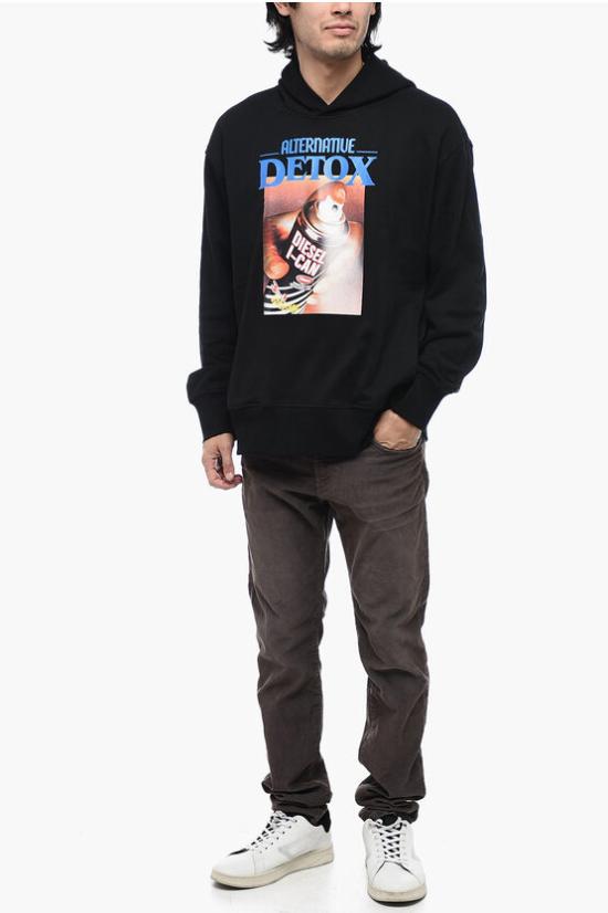  디젤 후드 티셔츠 A08642 0JFAV 9XX Black - DIESEL