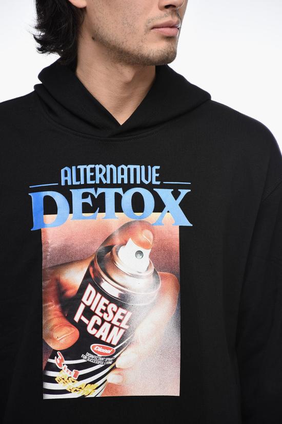  디젤 후드 티셔츠 A08642 0JFAV 9XX Black - DIESEL