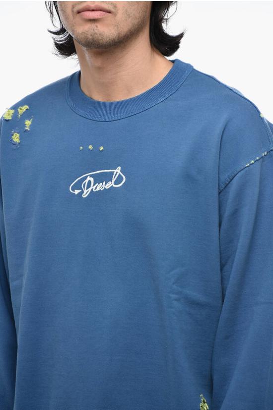  디젤 긴팔 티셔츠 A10464 0KHAQ 8EKA Blue - DIESEL