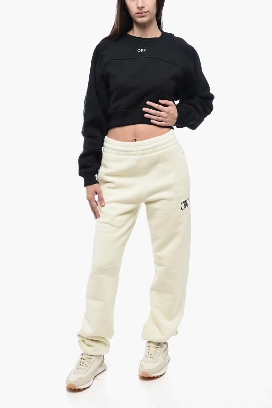  오프화이트 로고 자수 스웨트셔츠 OWBA071F23 JER001 1001 Black - OFF WHITE