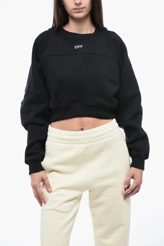  오프화이트 로고 자수 스웨트셔츠 OWBA071F23 JER001 1001 Black