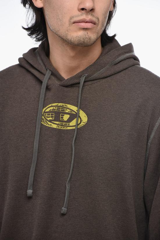  디젤 후드 티셔츠 A10423 0CKAA 9CMA Brown - DIESEL