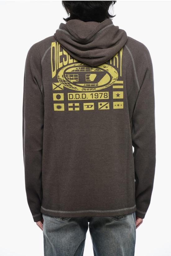  디젤 후드 티셔츠 A10423 0CKAA 9CMA Brown - DIESEL