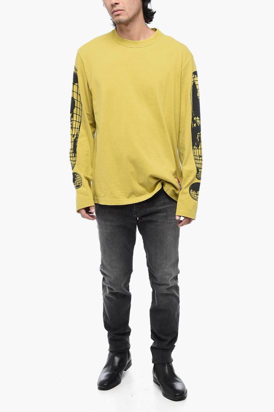  디젤 긴팔 티셔츠 A11072 0DNAW 5FY Yellow - DIESEL