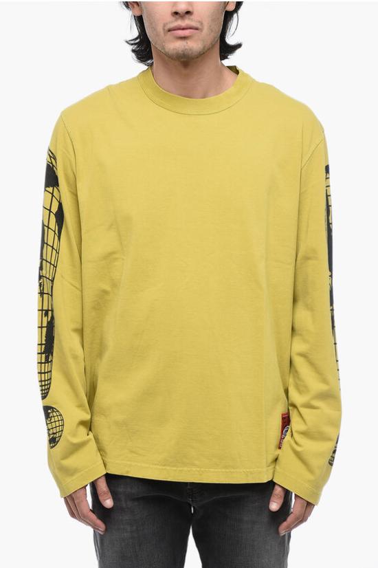 디젤 긴팔 티셔츠 A11072 0DNAW 5FY Yellow