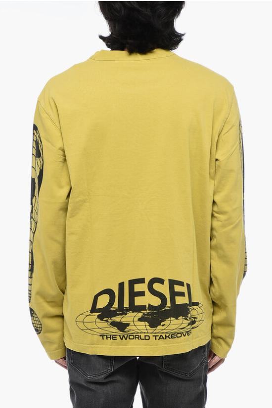  디젤 긴팔 티셔츠 A11072 0DNAW 5FY Yellow - DIESEL