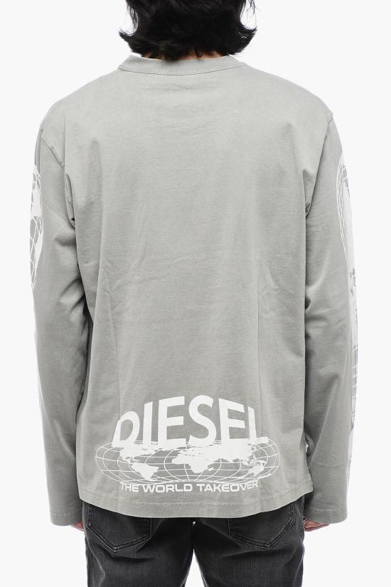  디젤 긴팔 티셔츠 A11072 0DNAW 9BX Gray - DIESEL