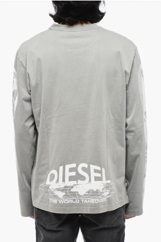  디젤 긴팔 티셔츠 A11072 0DNAW 9BX Gray - DIESEL