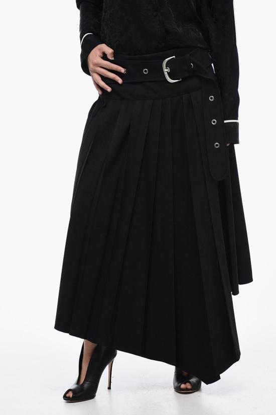  오프화이트 롱 스커트 OWCW006F23FAB0021000 Black