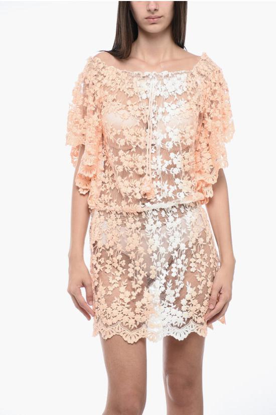  Les Neobourgeoises 숏 원피스 STELLA COU NYLON VISC ABRICOT Orange - OTHER BRANDS