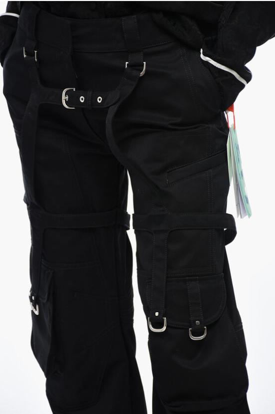  오프화이트 스트레이트 팬츠 OWCF019F23FAB0011000 Black - OFF WHITE