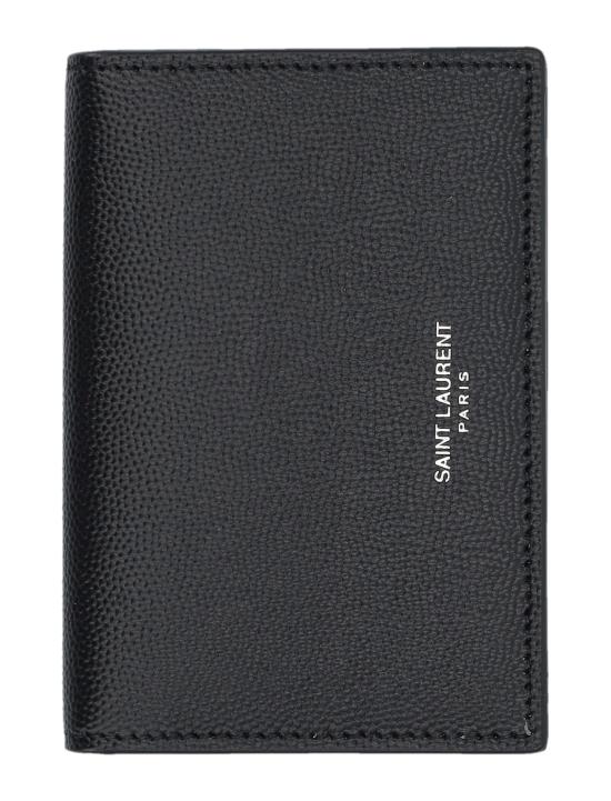 26FW 생로랑 그랑 드 뿌드르 텍스처 레더 클래식 파리 명함 케이스 469338BTY7N 1000 NERO - SAINT LAURENT