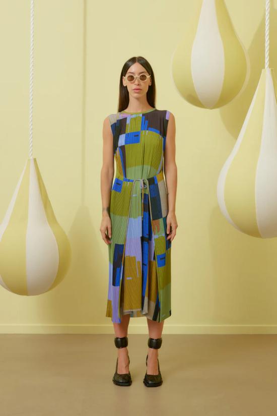  헨릭 빕스코브 미디 원피스 SS24STUD F322 298 Boxes Overlap - HENRIK VIBSKOV