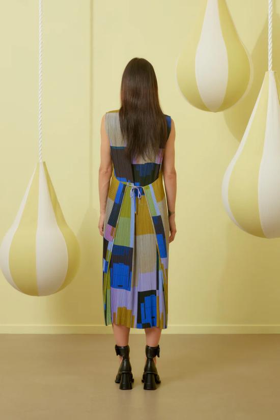  헨릭 빕스코브 미디 원피스 SS24STUD F322 298 Boxes Overlap - HENRIK VIBSKOV