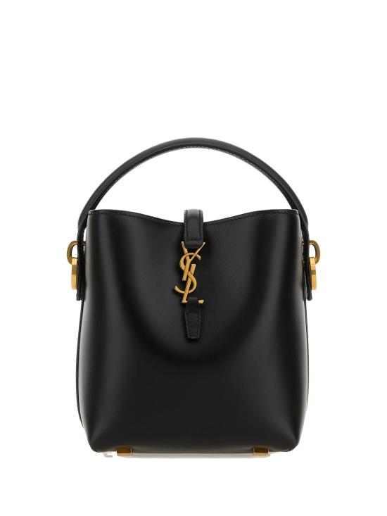 26FW 생로랑 르 37 미니 샤이니 레더 버킷백 7658702R20W 1000 BLACK