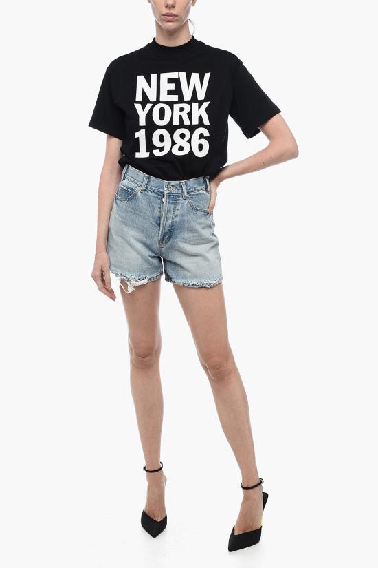  웰던 데님 숏팬츠 WDDP122342WCO IC Light blue - WE11DONE