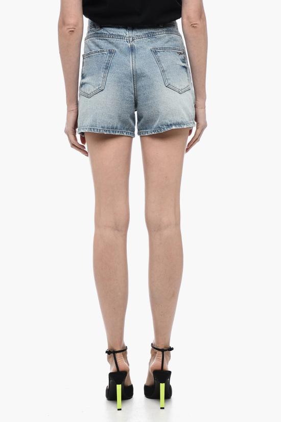  웰던 데님 숏팬츠 WDDP122342WCO IC Light blue - WE11DONE