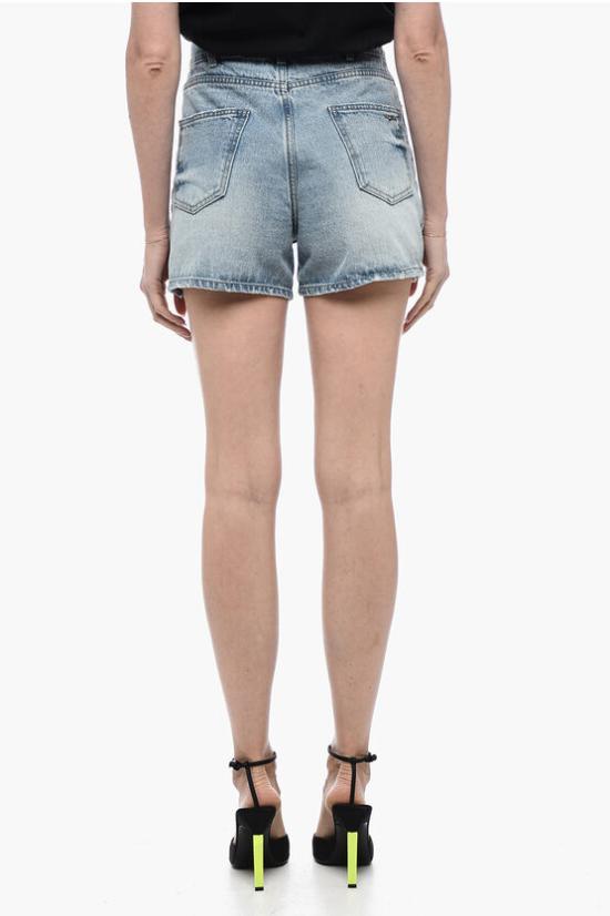  웰던 데님 숏팬츠 WDDP122342WCO IC Light blue - WE11DONE