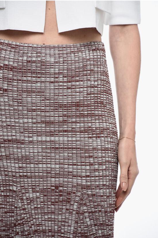  셀프 포트레이트 롱 스커트 103S LBR Azzurro Fantasia astratta Multicolor Burgundy - SELF PORTRAIT