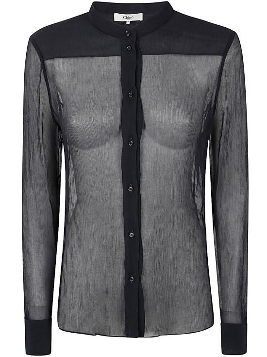 24FW 끌로에 블라우스 CHC24AHT11006 48Q GRAPHITE BLUE - CHLOE