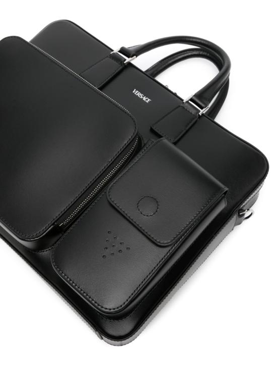 24FW 베르사체 브리프케이스 1014483 1A09308 1B00P BLACK PALLADIUM - VERSACE