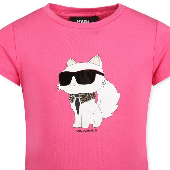 24FW [키즈] 칼라거펠트 티셔츠 Z30366 46A FUCHSIA - KARL LAGERFELD