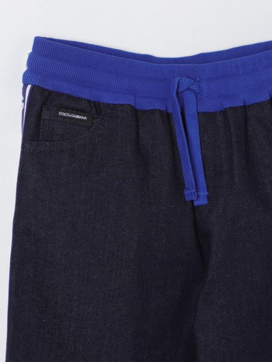 24FW [키즈] 돌체앤가바나 스트레이트 팬츠 L44P51LDC41 S9000 Blue - DOLCE & GABBANA