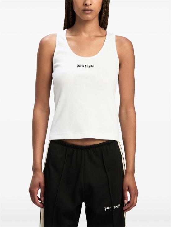  팜앤젤스 민소매 티셔츠 PWAC020C99FAB001 0110 WHITE BLACK - PALM ANGELS