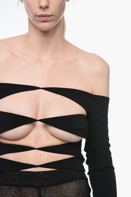  모놋 긴팔 티셔츠 SS22GLOVETOPBLACK Black - MONOT