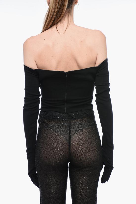  모놋 긴팔 티셔츠 SS22GLOVETOPBLACK Black - MONOT