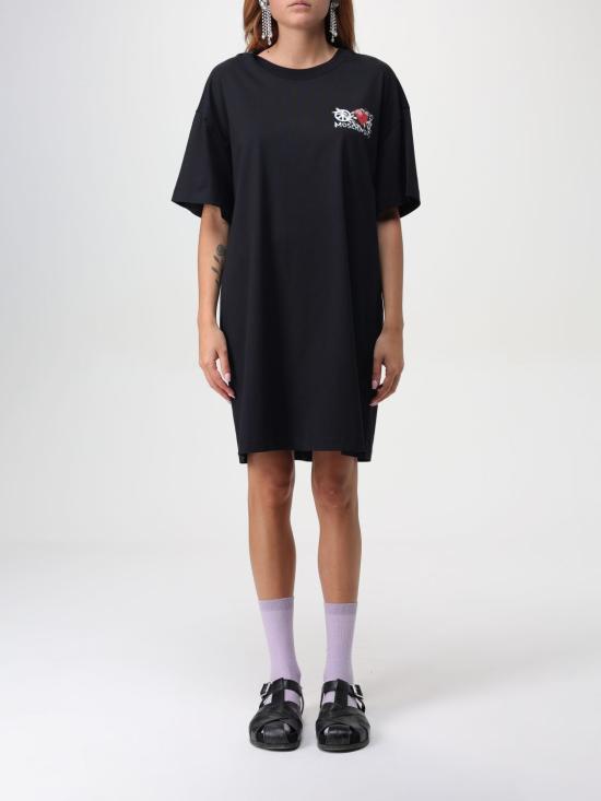 24FW 모스키노 미디 원피스 04558237 2555 Black